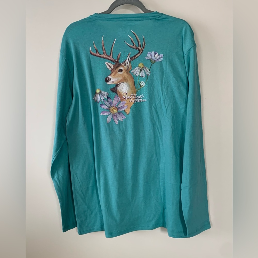 Realtree green elk with flower Tee Shirt size S, M, L, XL, 2XL NWOT